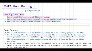 Module6 Lecture2 Flood Routing [upl. by Adneral]