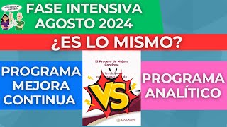 CEAA Programa Mejora Continua vs Programa Analítico FASE INTENSIVA CTE Agosto 2024 [upl. by Enalahs]