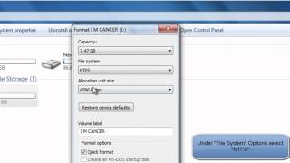 HOW TO FORMAT A USB FLASH DRIVE TO NTFS IN WINDOWS 7 [upl. by Loeb741]