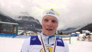 Jens Burman SWE  2nd place Mens Interval 10km CT Junior  WSC Fiemme 2014 [upl. by Bissell]