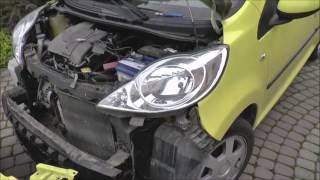 How to remove headlight change bulb Aygo Peugeot 107 Citroen C1 [upl. by Ellimahs]