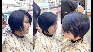 Creative Short Layers Bob Womens Haircut Full Tutorial Steps  Bob Hair Cutting Techniques [upl. by Kirsti]