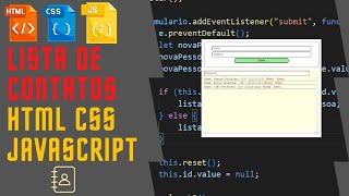 LISTA DE CONTATOS COM HTML CSS E JAVASCRIPT LOCAL STORAGE [upl. by Kelton84]