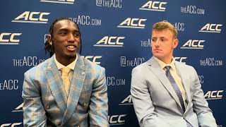 UNC Football QBs Conner Harrell amp Max Johnson ACC Kickoff Inteview [upl. by Ichabod]