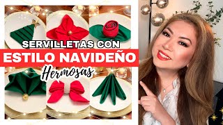 6 IDEAS PARA DOBLAR LAS SERVILLETAS EN NAVIDAD 🎄 [upl. by Egas]