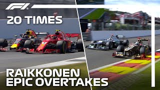 20 Times Kimi Raikkonen Pulled Off An Epic Overtake [upl. by Odranoel]