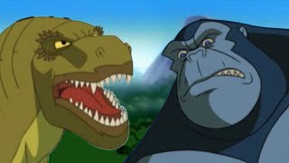 KONG VS T REX ANIMATED VERSION 🦍🦖 [upl. by Asiralc57]