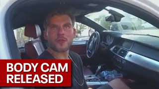 Body cam ExNHL player Alex Galchenyuks arrest [upl. by Attelrahs]