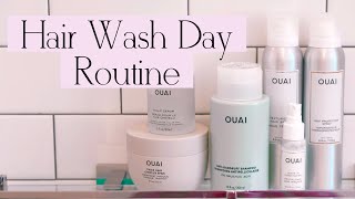 MY CURRENT HAIR WASH DAY ROUTINE WITH OUAI [upl. by Enaitsirhc50]