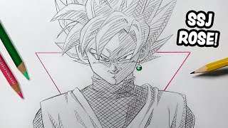 How To Draw Goku Black SUPER SAIYAN ROSE  Sketch Tutorial [upl. by Leis]