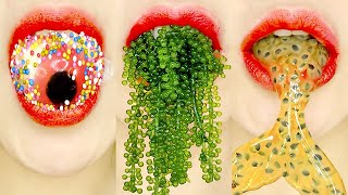 ASMR MUKBANG  EMOJI FOOD CHALLENGE JELLY SEAGRAPE TANGHULU EATING SOUNDS [upl. by Nosmirc700]