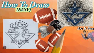 Dallas Cowboys Logo  Drawing for Beginners  Fun Drawing Tutorials [upl. by Edgell]