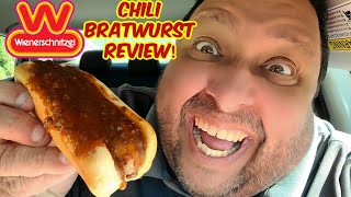 Wienerschnitzel NEW Chili BRATWURST Review [upl. by Assehc]