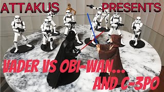 ATTAKUS presents Darth Vader Vs ObiWan Kenobi and C3PO Collectibles from Star Wars A New Hope [upl. by Leif]