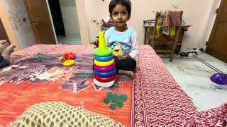 Advik playing with stacking rings stackingrings ytindia cutebaby happydiwali [upl. by Eelyme]