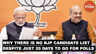 Why there is no BJP candidate list in sight despite just 20 days to go for polls [upl. by Araht]