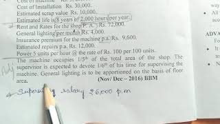 How to do Machine Hour Rate problems  1st Bcom Cost Accounting Overheads lesson [upl. by Aloise285]