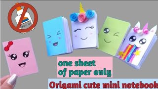 DIY cute mini pocket diary  homemade mini notebook using a single sheet of paper kawaii dairy [upl. by Egbert670]