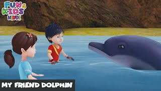 My Friend Dolphin  Shiva  Episode 18  Fun 4 Kids  Hindi  Funny Action Cartoon [upl. by Ahsemad]