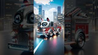 Transformation of cats  cute cat shaped fire truck cat cute truckfire firecar shorts [upl. by Kieryt]