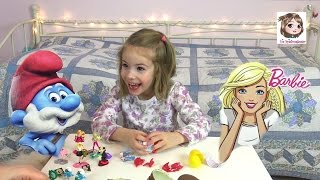 BARBIE amp DIE SCHLÜMPFE 🎉 Kinder Überraschungseier  ÜEier Unboxing  Surprise Eggs [upl. by Llerrehc]