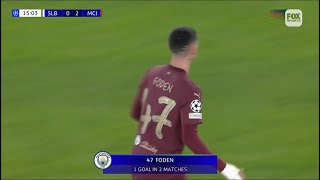 Phil Foden Goal  Slovan Bratislava vs Manchester City 04  UEFA Champions League 202425 [upl. by Akitnahs]