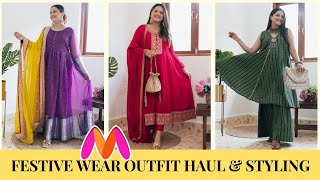 MYNTRA FESTIVE WEAR HAUL amp STYLING  MYNTRA SALE HAUL [upl. by Araz]