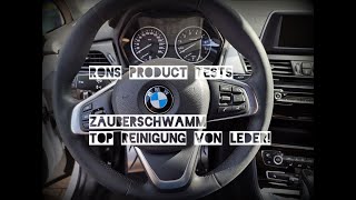 Auto Reinigung Tipp für Leder  mit dem Zauberschwamm für 1€ das Lenkrad und Schaltknauf reinigen [upl. by Aketahs]