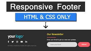 Responsive Footer Design in Html amp Css without Bootstrap  LOVE CODE 2020 [upl. by Johnstone]