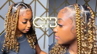 QTHEBRAIDER How To Short Knotless  Curls [upl. by Sirtimed984]