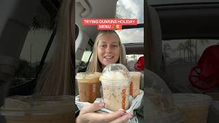 Trying Dunkin’s ENTIRE holiday menu 🤩😋 dunkindonuts fastfood foodie foodlover [upl. by Nodmac]