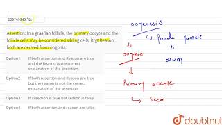 Assertion In a graafian follicle the primary oocyte and the follicle cells m [upl. by Foulk]