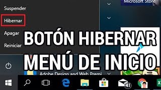 Botón de hibernar en el menú de inicio de Windows 10 wwwinformaticovitoriacom [upl. by Jarlen]