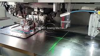 Automatic pocket welting machine with laser cutter RAMBO RM900 [upl. by Anaigroeg478]