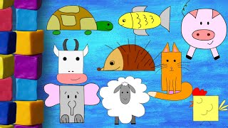 Desenam animale cu forme geometrice pentru copii Animatii educative pentru copii mici [upl. by Tnomel]