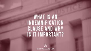 WHAT IS AN INDEMNIFICATION CLAUSE [upl. by Kcirtemed]