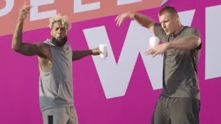 Odell Beckham Jr Impersonates Gronks Touchdown Celebration in Dunkin Donuts Commercial [upl. by Assirek]