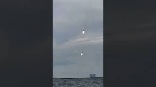 Two Falcon Heavy Side Cores Land Simultaneously as NASAs GOESU Launch trending viral [upl. by Schmitt310]