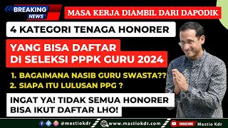 Hanya 4 Kategori Tenaga Honorer Ini Yang Bisa Daftar di PPPK Guru 2024 Ini Nasib Guru Swasta amp PPG [upl. by Eadrahc401]