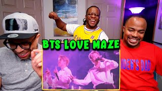 Our Current Addiction  BTS Love Maze Stage Mix REACTION [upl. by Ydrah51]