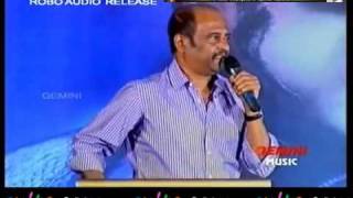 Thalaivar at Telugu Robo Audio Launch [upl. by Alliuqa]