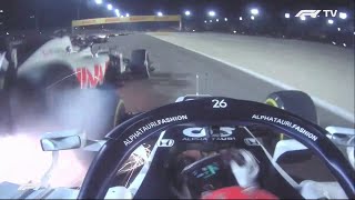 Romain Grosjeans Fireball Crash Onboard [upl. by Koah]