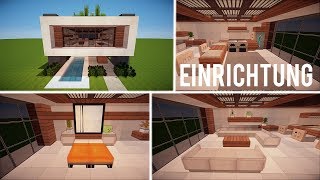 MINECRAFT EINRICHTUNG für MODERNES HAUS mit POOL bauen TUTORIAL HAUS 127 [upl. by Dianne]