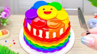 Adorable Sunflower Rainbow Cake 🌈 Melted Rainbow Mini Cake Decorating Ideas 🌻 Petite Baker Making [upl. by Arakal]