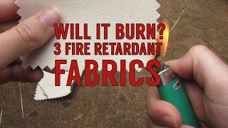 Fabric Burn Testing Fire Retardant Fabrics Sunforger Tent Canvas 18oz Vinyl amp 12oz Duvetyne [upl. by Alidus]