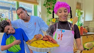 La COCINERA BEBÉ GIGANTE 👶🏻👩‍🍳🥩🍼🍱 Los Fritos Con Salami 🍟🍗🤣 Parte 19 [upl. by Aneetsirhc]