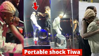 Tiwa savage challenge Portable Olamide Zazu Zeh on stage Poco lee [upl. by Ashman342]