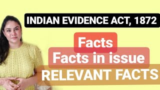 FACTS FACTS IN ISSUE RELEVANT FACTS INDIAN EVIDENCE ACT 1872 LECTURE1 [upl. by Megan994]