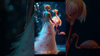 A woman and a flamingo merged together magic cute newfashionforbabygirls [upl. by Ennaid]