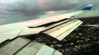 Boeing 747400 heavy aileron use during landing [upl. by Jory691]